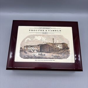 Proctor & Gamble 175th Anniversary Wood Tile Lid Jewelry Box P G Advertising 175